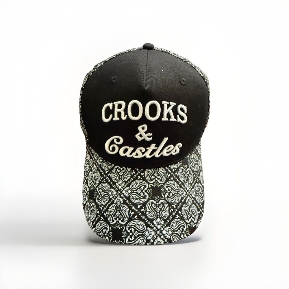 Crooks & Castles Black Snapback Paisley Mens OS